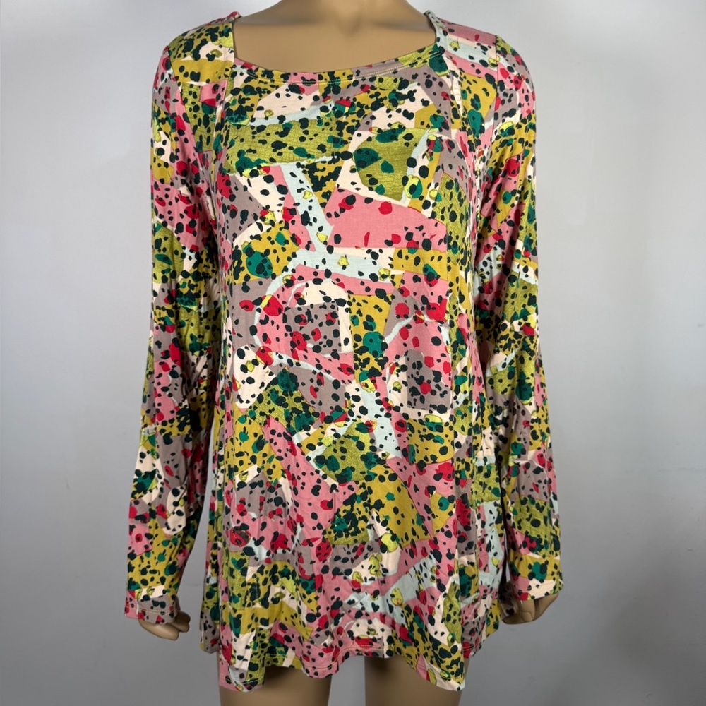 Logo by Lori Goldstein Womens Size Small Multicolor Rayon Blend Long Sleeve Top
